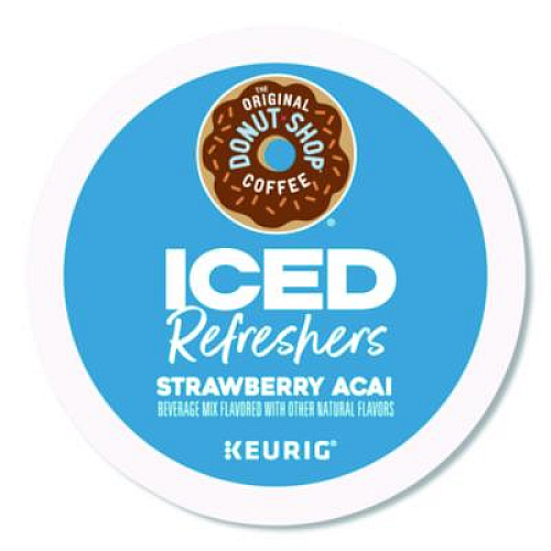 The Original Donut Shop ICED Refreshers K-Cup Pods, Strawberry Acai, 20/Box (0237)