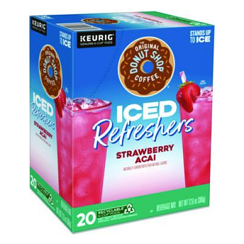 The Original Donut Shop ICED Refreshers K-Cup Pods, Strawberry Acai, 20/Box (0237)