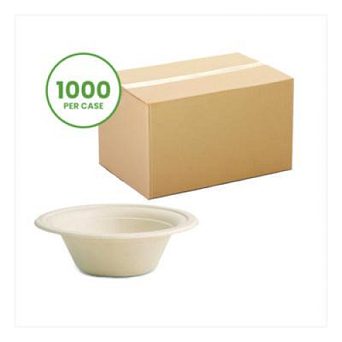 Vegware Nourish Molded Fiber Tableware, Compostable, Bowl, Sugarcane, 12 oz, White, 1,000/Carton (VWBL12NFA)