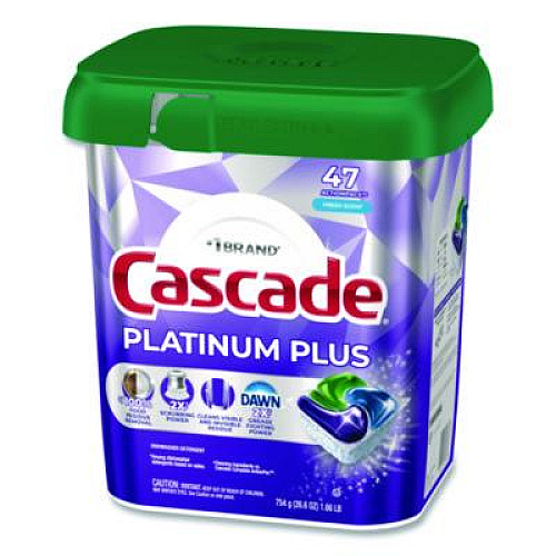 Cascade Platinum Plus ActionPacs Dishwasher Detergent Pods, Fresh Scent, 26.6 oz Tub, 47/Tub, 3 Tubs/Carton (15789CT)