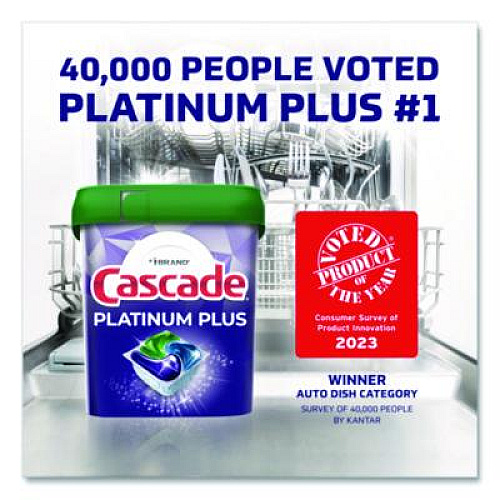 Cascade Platinum Plus ActionPacs Dishwasher Detergent Pods, Fresh Scent, 26.6 oz Tub, 47/Tub, 3 Tubs/Carton (15789CT)