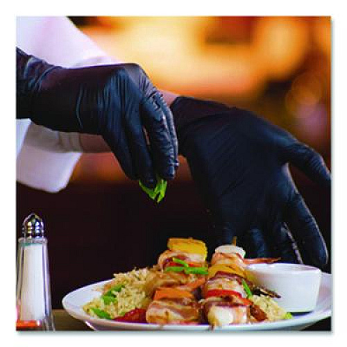 X3 by AMMEX Industrial Nitrile Gloves, Powder-Free, XX-Large, 3 mil Thick, 9.5" Long, Black, 100/Box (BX349100BX)
