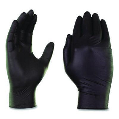 GloveWorks by AMMEX Nitrile Exam Gloves, Powder-Free, XX-Large, 6 mil Thick, 9.5" Long, Black, 100/Box (GWBEN49100BX)