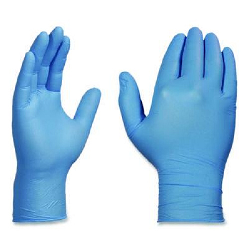 X3 by AMMEX Industrial Nitrile Gloves, Powder-Free, Large, 3 mil Thick, 9.5" Long, Blue, 100/Box (X346100BX)