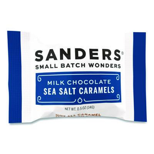 Sanders Small Batch Wonders Snack-Size Milk Chocolate Sea Salt Caramels, 0.5 oz Individually Wrapped, 48/Box (KAR27163)