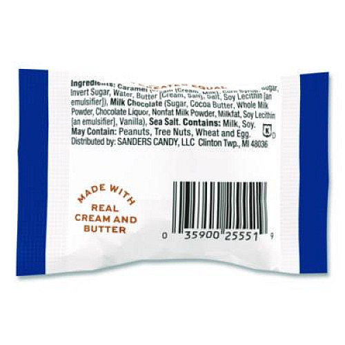 Sanders Small Batch Wonders Snack-Size Milk Chocolate Sea Salt Caramels, 0.5 oz Individually Wrapped, 48/Box (KAR27163)
