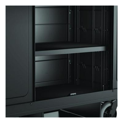 Adjustable Shelf for Suncast Commercial Full-Size Housekeeping Carts HKC1000/HKC2000, Plastic, Black (HKCSHELF)