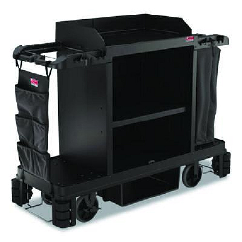 Linen Strap Bag for Suncast Commercial Full-Size and Compact Housekeeping Carts, 16.25" x 1" x 31.75", Black (HKCBAG06D)