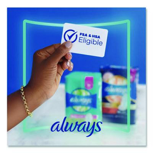 Always Ultra Thin Pads with Wings, Size 1, Regular Absorbency, 22 Pads/Pack, 12 Packs/Carton (03339)
