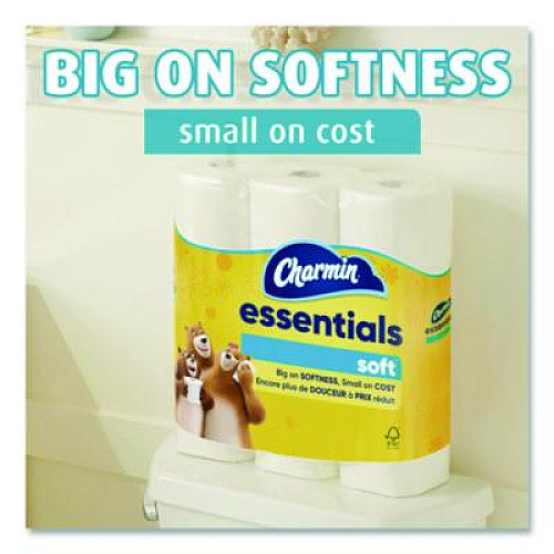 Charmin Essentials Soft Bathroom Tissue, Septic Safe, 2-Ply, White, 330 Sheets/Roll, 9 Rolls/Pack, 4 Packs/Carton (04536)