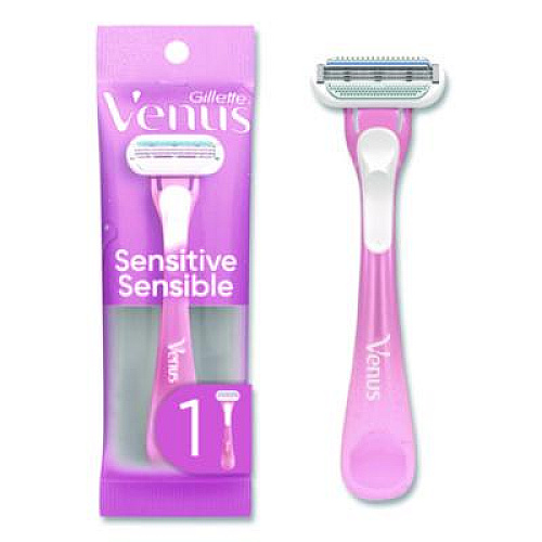 Gillette Venus Sensitive Sensible Razors, 3 Blades, 36/Carton (64906)