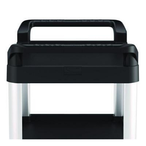 Suncast Commercial Three-Shelf Service Cart, Metal/Plastic, 3 Shelves, 300 lb Capacity, 20" x 39.85" x 38.17", Black (RC2040)
