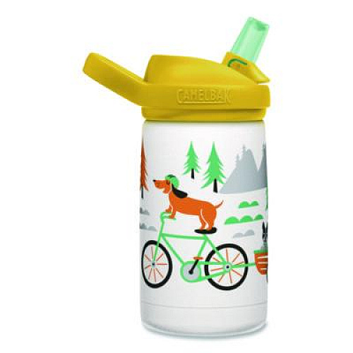 CamelBak Eddy + Kids Water Bottle, Biking Dogs Design, 12 oz, Multicolor (2665107035)