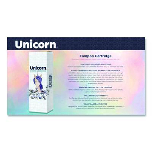 Unicorn Cotton Tampons, Regular Absorbency, 60/Box, 6 Boxes/Carton (TOP08159)