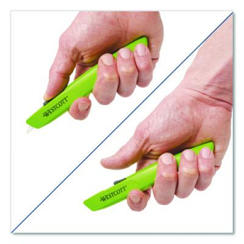Westcott Full-Size Safety Cutter, ABS Handle, Green, 12/Pack (00659)