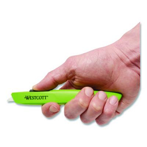 Westcott Full-Size Safety Cutter, ABS Handle, Green, 12/Pack (00659)