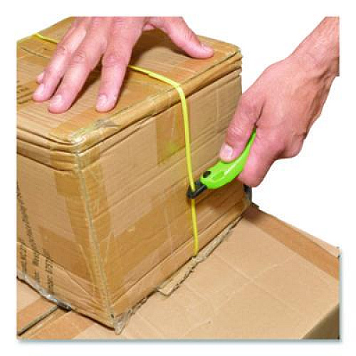 Westcott Ceramic Safety Cutter with Fold-Out Film Cutter, Plastic Handle, Green (00741)