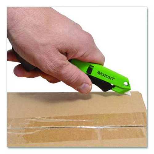 Westcott Dual-Sided Ceramic Box Opener, ABS Plastic Handle, Green (17920001)