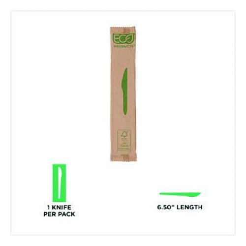Eco-Products Wood Cutlery, General Purpose Knife, Natural, 500/Carton (EPS211W)
