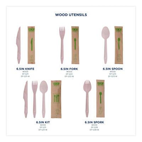 Eco-Products Wood Cutlery, General Purpose Knife, Natural, 500/Carton (EPS211W)