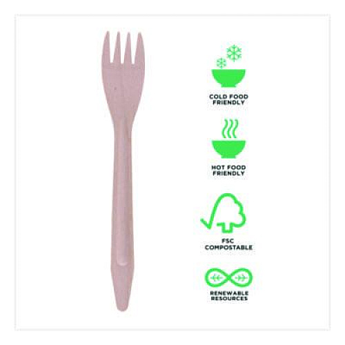 Eco-Products Wood Cutlery, General Purpose Fork, Natural, 500/Carton (EPS212W)