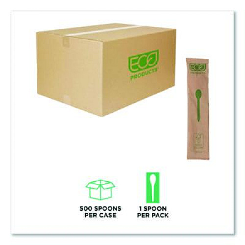 Eco-Products Wood Cutlery, General Purpose Spoon, Natural, 500/Carton (EPS213W)