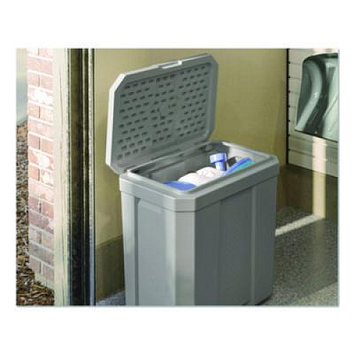 Suncast Salt Box, 28 gal, 23.75 x 15.75 x 23.75. Dove Gray (BMBX300)