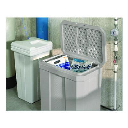 Suncast Salt Box, 28 gal, 23.75 x 15.75 x 23.75. Dove Gray (BMBX300)