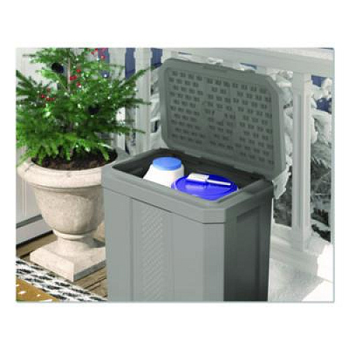 Suncast Salt Box, 28 gal, 23.75 x 15.75 x 23.75. Dove Gray (BMBX300)