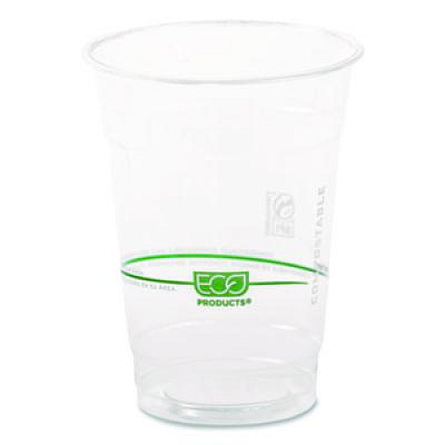 Eco-Products GreenStripe Renewable and Compostable Cold Cups Convenience Pack, 16 oz, Plastic, Clear, 50/Pack (EPCC16GSPK)