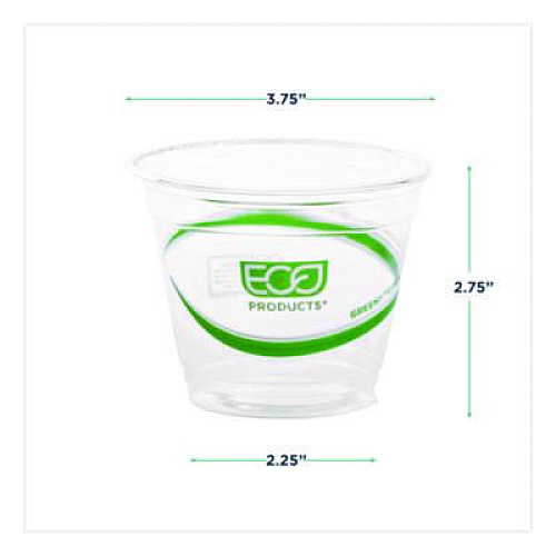 Eco-Products GreenStripe Renewable and Compostable Cold Cups, 9 oz, Plastic, Clear, 50/Pack, 20 Packs/Carton (EPCC9SGS)