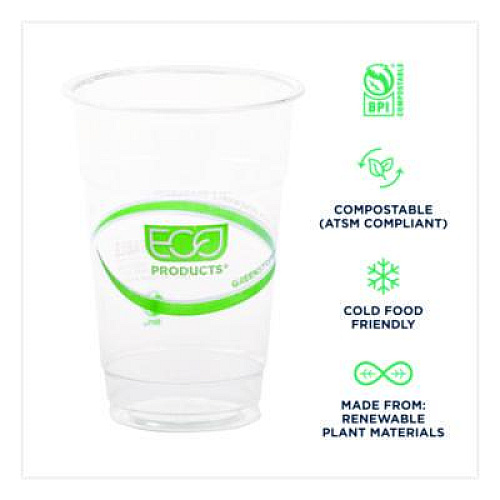 Eco-Products GreenStripe PLA Cold Cups, 10 oz, Plastic, Clear, 1,000/Carton (EPCC10GS)