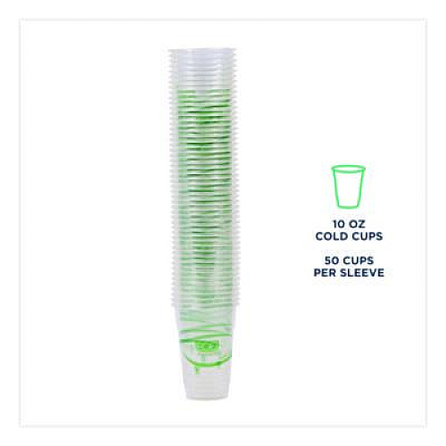 Eco-Products GreenStripe PLA Cold Cups, 10 oz, Plastic, Clear, 1,000/Carton (EPCC10GS)