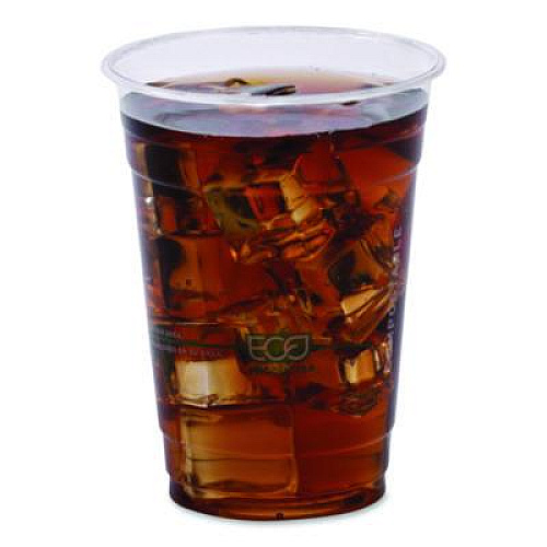 Eco-Products GreenStripe Renewable and Compostable Cold Cups Convenience Pack, 16 oz, Plastic, Clear, 50/Pack (EPCC16GSPK)