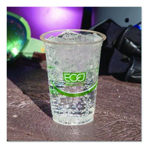 Eco-Products GreenStripe Renewable and Compostable Cold Cups Convenience Pack, 16 oz, Plastic, Clear, 50/Pack (EPCC16GSPK)