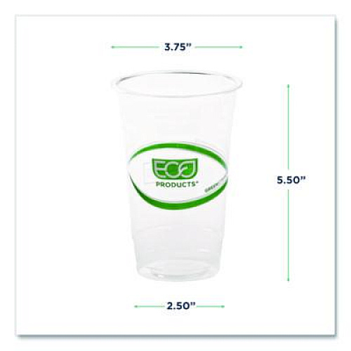Eco-Products GreenStripe Renewable and Compostable Cold Cups, 20 oz, Plastic, Clear, 50/Pack, 20 Packs/Carton (EPCC20GS)