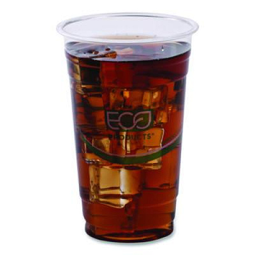Eco-Products GreenStripe Renewable and Compostable Cold Cups, 20 oz, Plastic, Clear, 50/Pack, 20 Packs/Carton (EPCC20GS)
