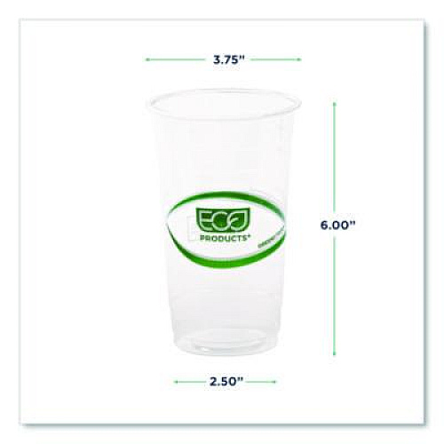 Eco-Products GreenStripe Renewable and Compostable PLA Cold Cups, 24 oz, Plastic, Clear, 50/Pack, 20 Packs/Carton (EPCC24GS)