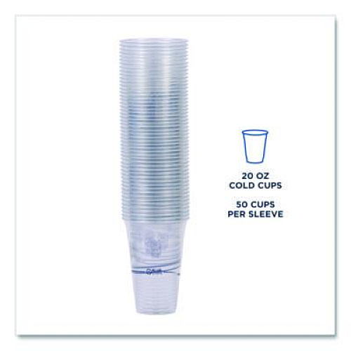 Eco-Products BlueStripe 25% Recycled Content Cold Cups, 20 oz, Plastic, Clear/Blue, 1,000/Carton (EPCR20)