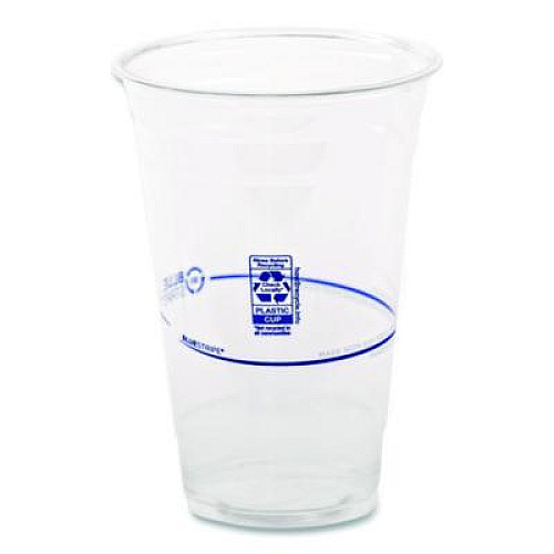 Eco-Products BlueStripe 25% Recycled Content Cold Cups, 20 oz, Plastic, Clear/Blue, 1,000/Carton (EPCR20)