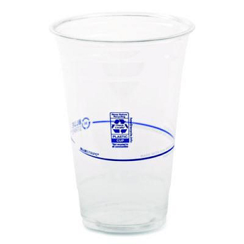 Eco-Products BlueStripe Recycled Content Clear Plastic Cold Drink Cups, 24 oz, 600/Carton (EPCR24)