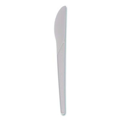 Eco-Products Plantware Compostable Cutlery, Knife, Plastic, Pearl White, 50/Pack, 20 Packs/Carton (EPS011)