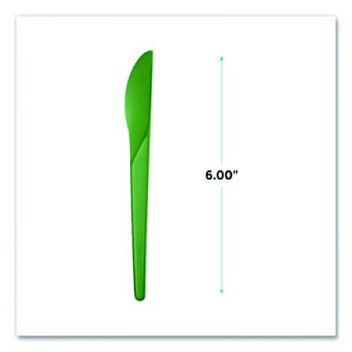 Eco-Products Plantware Compostable Cutlery, Knife, Plastic, Green, 1,000/Carton (EPS011G)