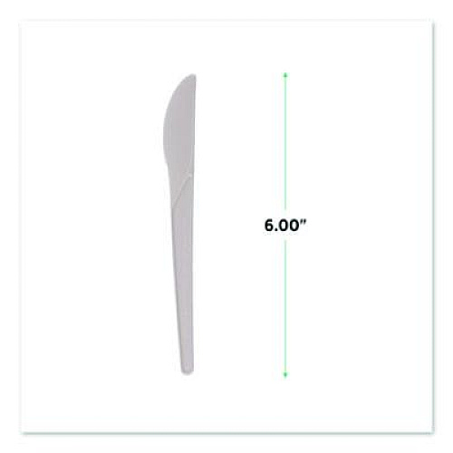 Eco-Products Plantware Compostable Cutlery, Knife, Plastic, White, 1,000/Carton (EPS011W)