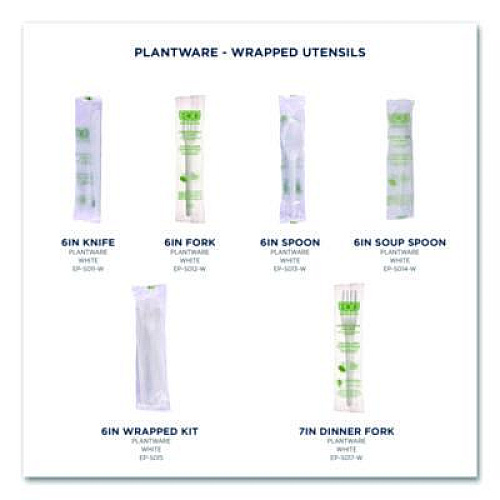 Eco-Products Plantware Compostable Cutlery, Knife, Plastic, White, 1,000/Carton (EPS011W)