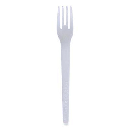 Eco-Products Plantware Compostable Cutlery, Fork, Plastic, Pearl White, 50/Pack, 20 Packs/Carton (EPS012)