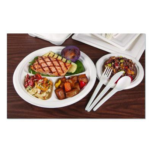 Eco-Products Plantware Compostable Cutlery, Fork, Plastic, White, 1,000/Carton (EPS012W)