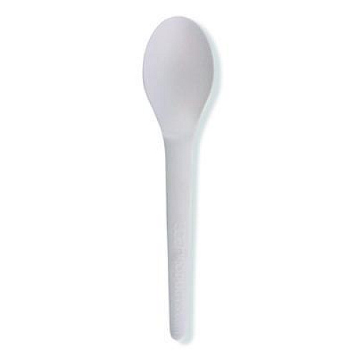 Eco-Products Plantware Compostable Cutlery, Spoon, Plastic, Pearl White, 50/Pack, 20 Pack/Carton (EPS013)