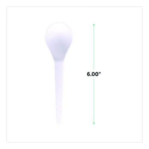 Eco-Products Plantware Compostable Soup Spoon, Heavyweight, Plastic, White, 50/Pack, 20 Packs/Carton (EPS014)