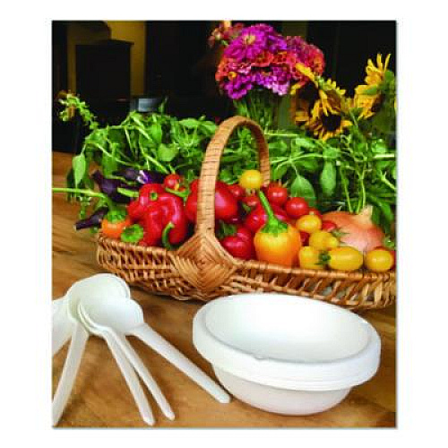 Eco-Products Plantware Compostable Soup Spoon, Heavyweight, Plastic, White, 50/Pack, 20 Packs/Carton (EPS014)